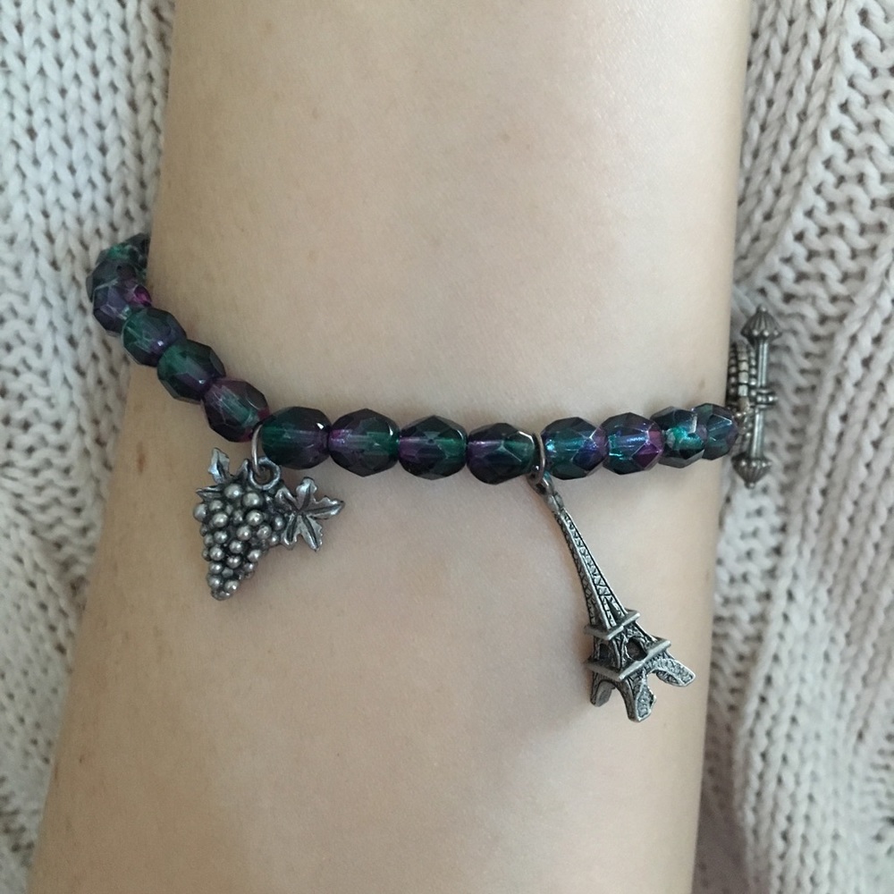 France Wine Bracelet 🍇 Green Purple